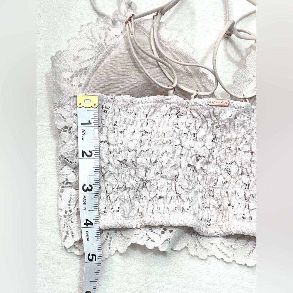 PINK by Victoria’s Secret Women’s White Floral Lace Strappy Wireless Bralette - Picture 11 of 16